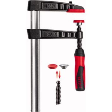 Bessey TG7.048+2K - Clamp, Woodworking, F-Style, 2K Handle, Replaceable Pads, 7" x 48", 1320 Lb