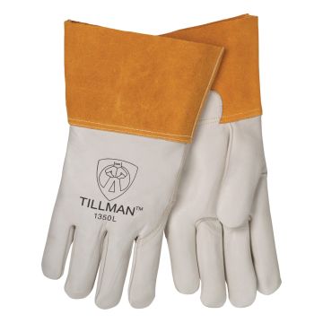 Tillman Products 1350S - Gunn Cut Cowhide Leather MIG Welding Gloves, Small, Pearl