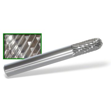 Monster Tool 310-002060 - 3/32" Dia. x 3/8" Burr Length x 3/32" Shank Dia. Carbide Burr, SC-61, SC Cylinder Shape - with Radius, Solid Carbide