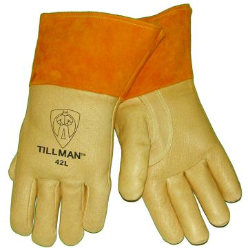 Tillman Products 42L - Gunn Cut Pigskin Leather MIG Welding Gloves; Large, Tan
