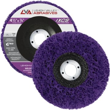 Lehigh Valley CS4.5-UCRS - 4-1/2" x 7/8" Non-Woven Fiberglass Backed T27 Clean & Strip Disc (Purple / Ultra Coarse)