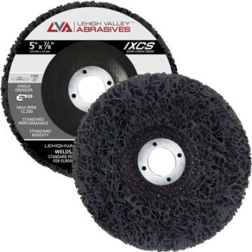Lehigh Valley Abrasives CS5-CRS - 5" x 7/8" Non-Woven Fiberglass Backed T27 Clean & Strip Disc (Black / Coarse)