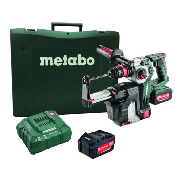 Metabo 600211950 - 18V 1" SDS-Plus Brushless Rotary Hammer w/ HEPA Vacuum Attachment kit 2x 5.2Ah