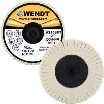 Wendt Abrasives 245683 - 2" Quick Change Felt Polishing Mini Flap Disc, Type R