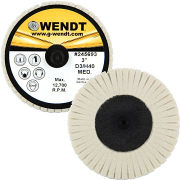 Wendt Abrasives 245693 - 3" Quick Change Felt Polishing Mini Flap Disc, Type R